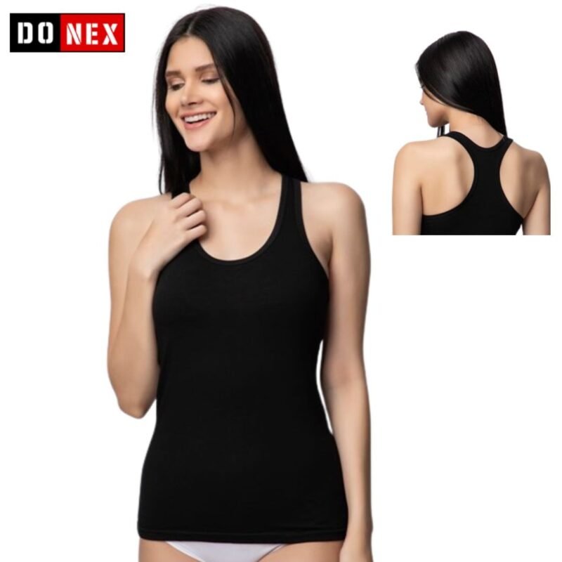 3 Pack DONEX® Dames Halterhemd - katoen - Zwart