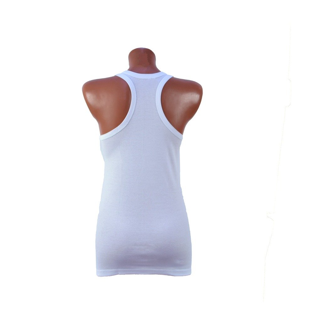 Dames Extra lang tanktop - Halter - Wit achter