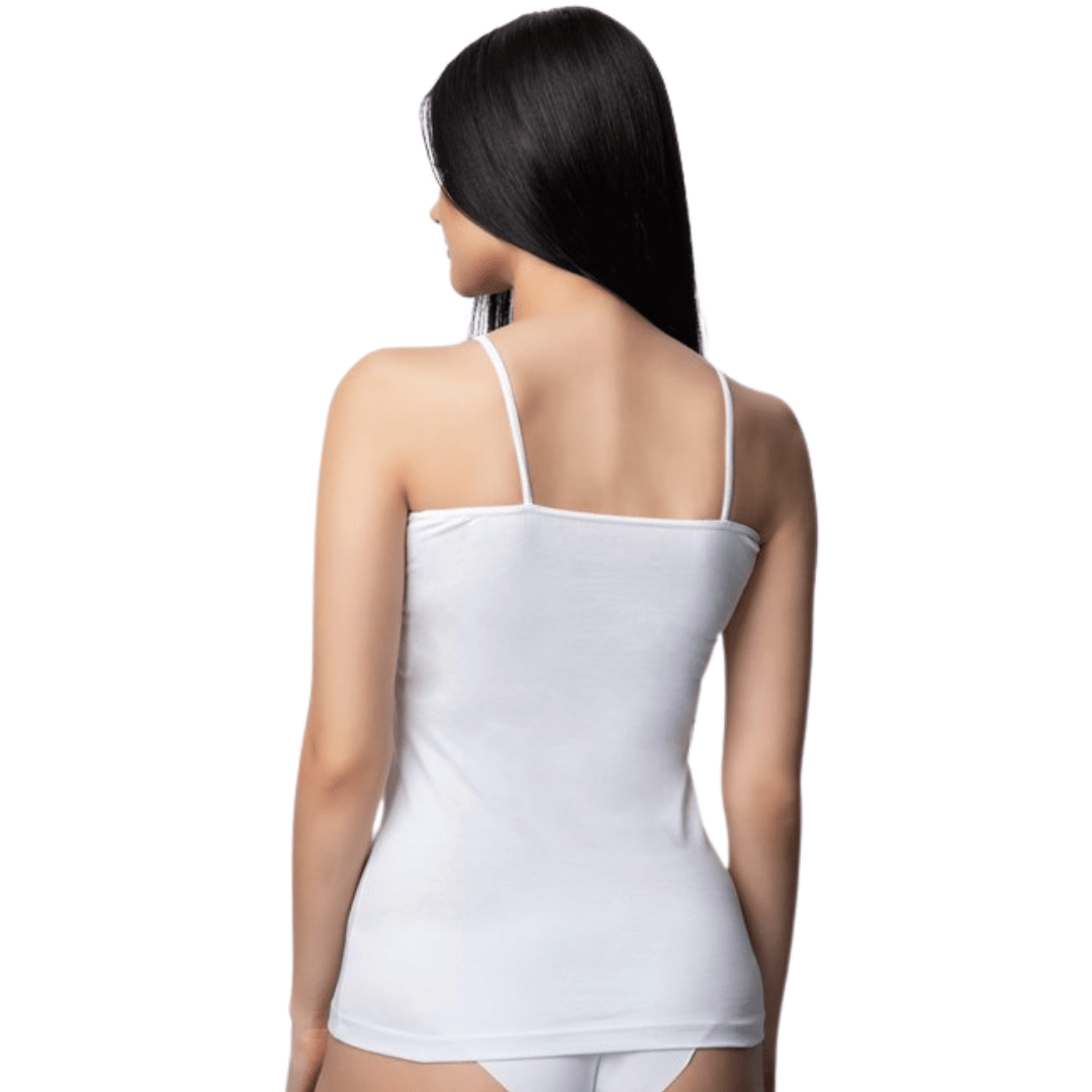 Dames spaghetti band hemd - 100% Katoen Achter