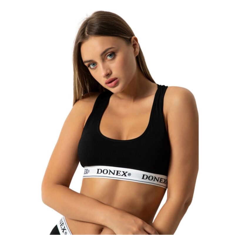 DONEX® Dames sportset - Sportbeha + sportslip Katoen Zwart