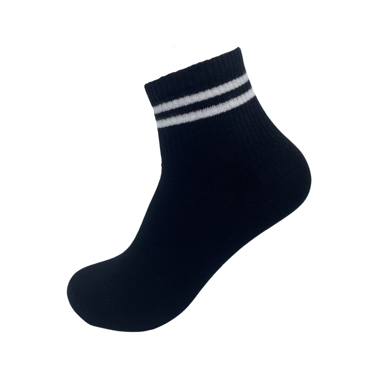 6 Paar Quarter sneakersokken - DONEX® - Zwart - Wit Gestreept