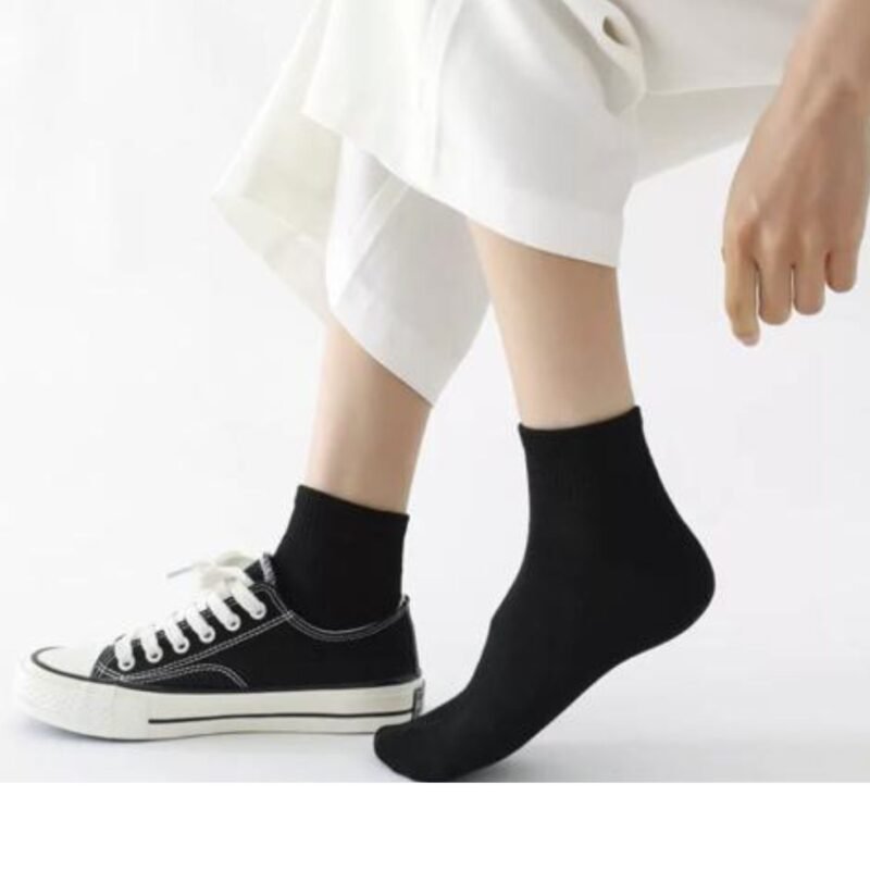 6 Paar Quarter sneakersokken - DONEX® - Katoen - Zwart