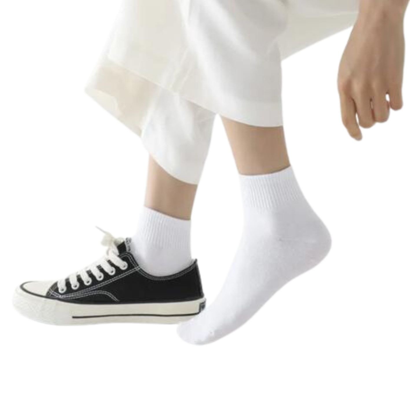 6 Paar Quarter sneakersokken - DONEX® - Katoen - Wit