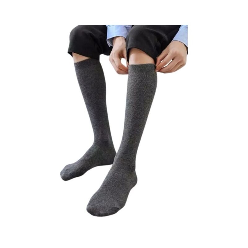 4 Paar DONEX® kniekousen - Katoen - Naadloos - Grijs