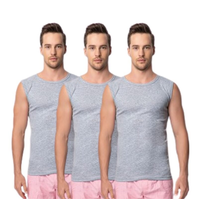 3 Stuks mouwloos shirt - DONEX® - 100% katoen - Grijs