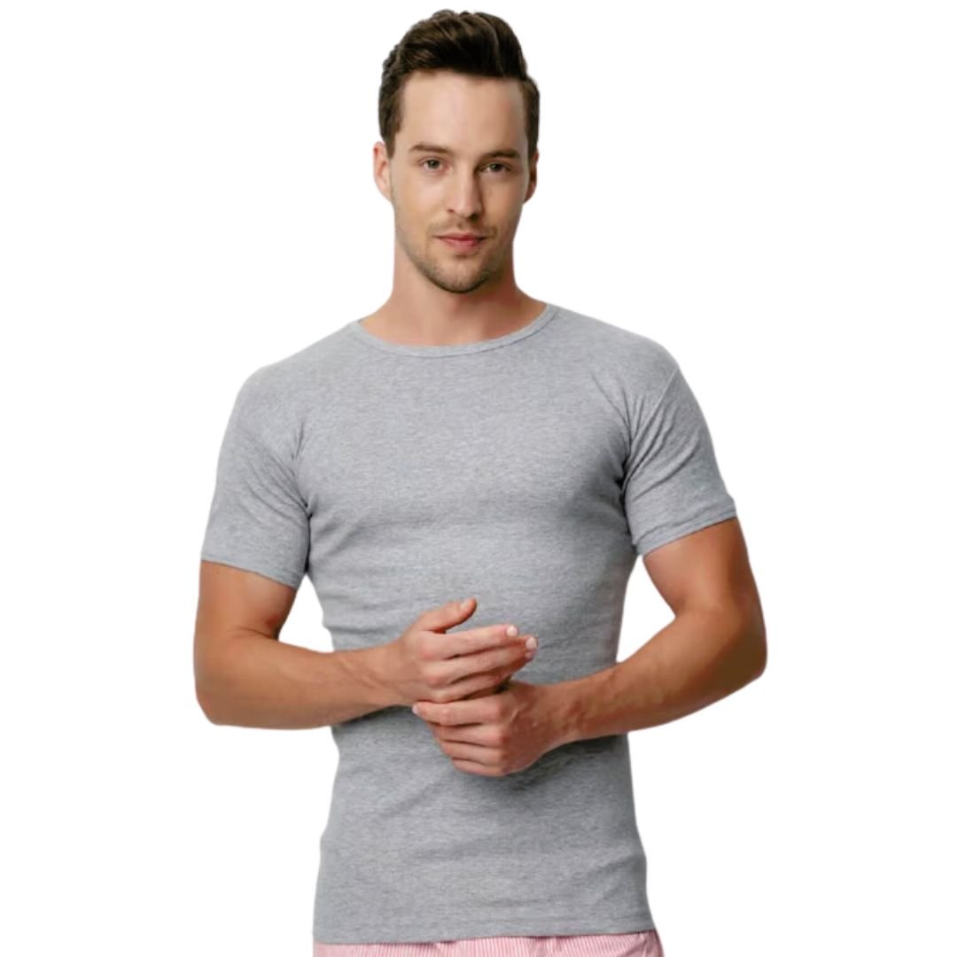 6 Stuks T-shirt - DONEX® - 100% katoen - Grijs