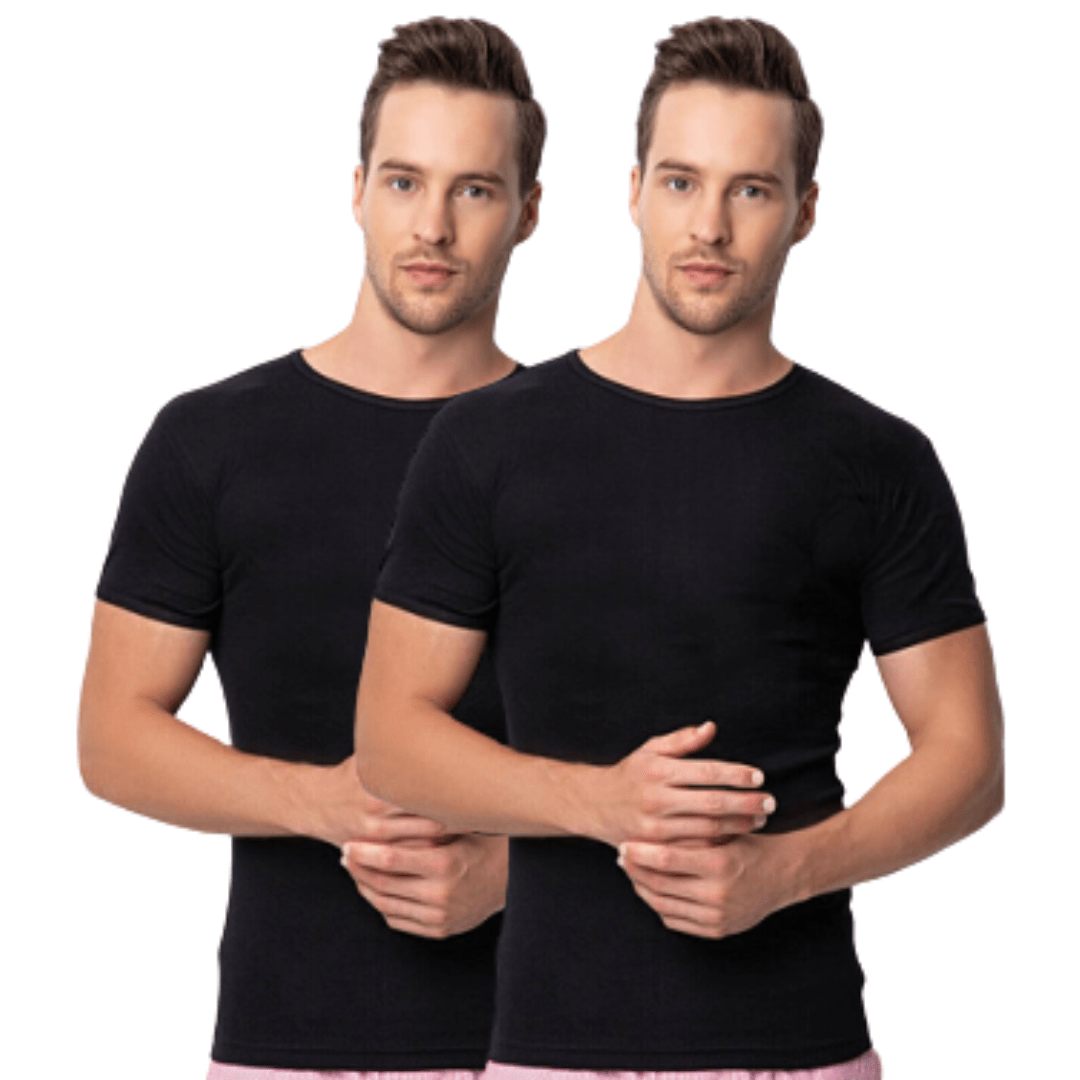 6 Stuks T-shirt - DONEX® - 100% katoen - Zwart