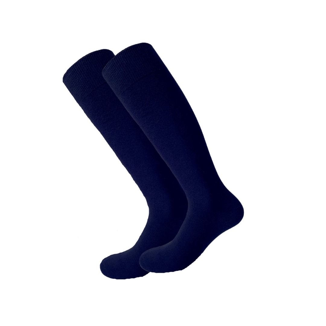 4 Paar DONEX® kniekousen - Katoen - Naadloos - Marineblauw