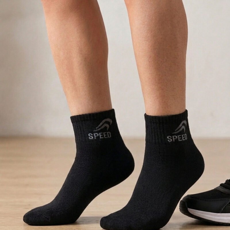 6 Paar DONEX® quarter sneakersokken - Katoen - Zwart - Speed