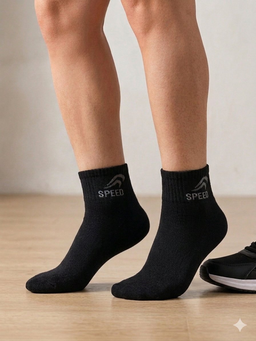 6 Paar DONEX® quarter sneakersokken - Katoen - Zwart - Speed