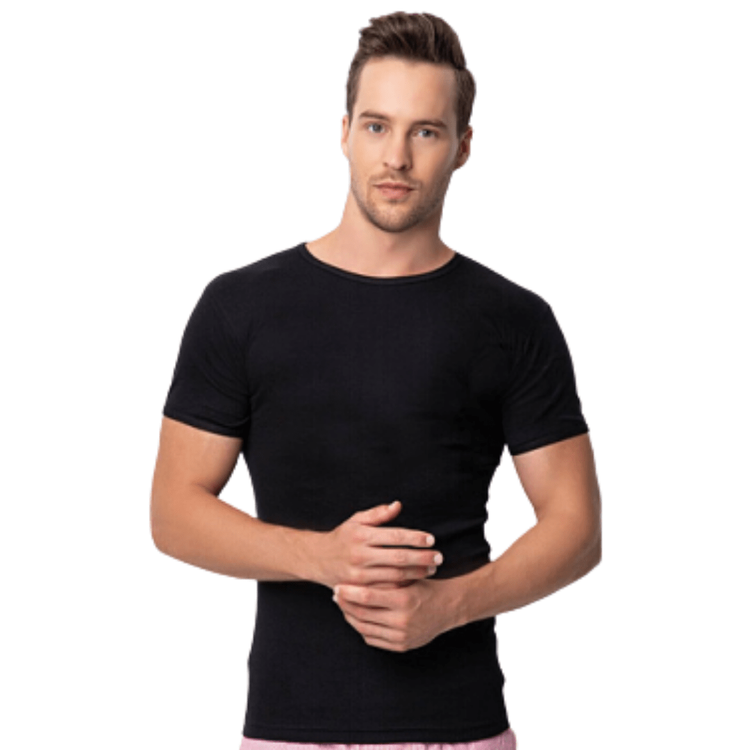 6 Stuks T-shirt - DONEX® - 100% katoen - Zwart