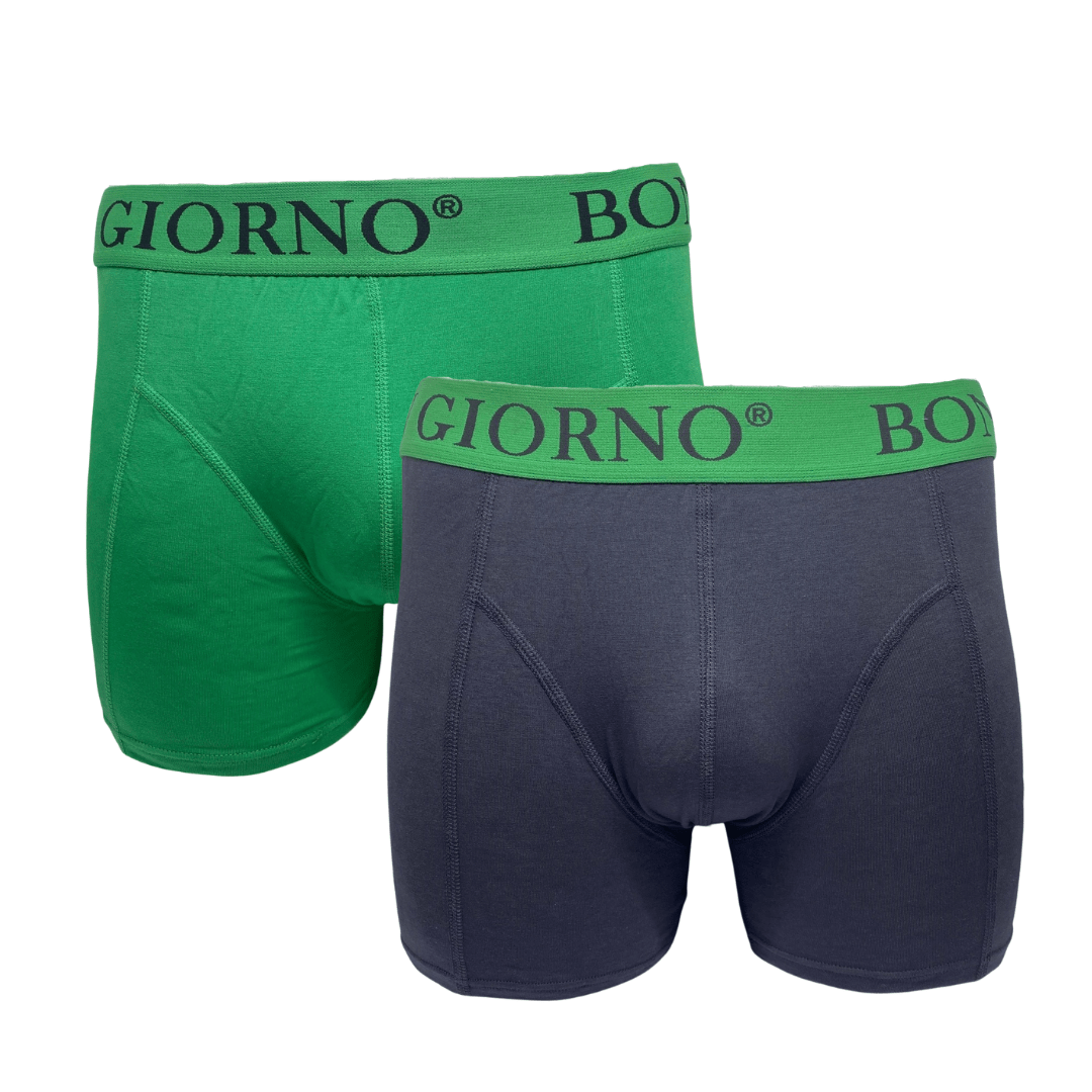 2 Stuks Bon Giorno - Bamboe boxershorts - Grijs / Groen