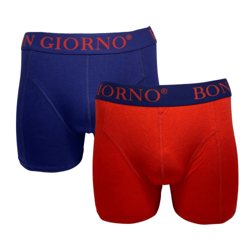 2 Stuks Bamboe boxershorts - Marinblauw / Rood