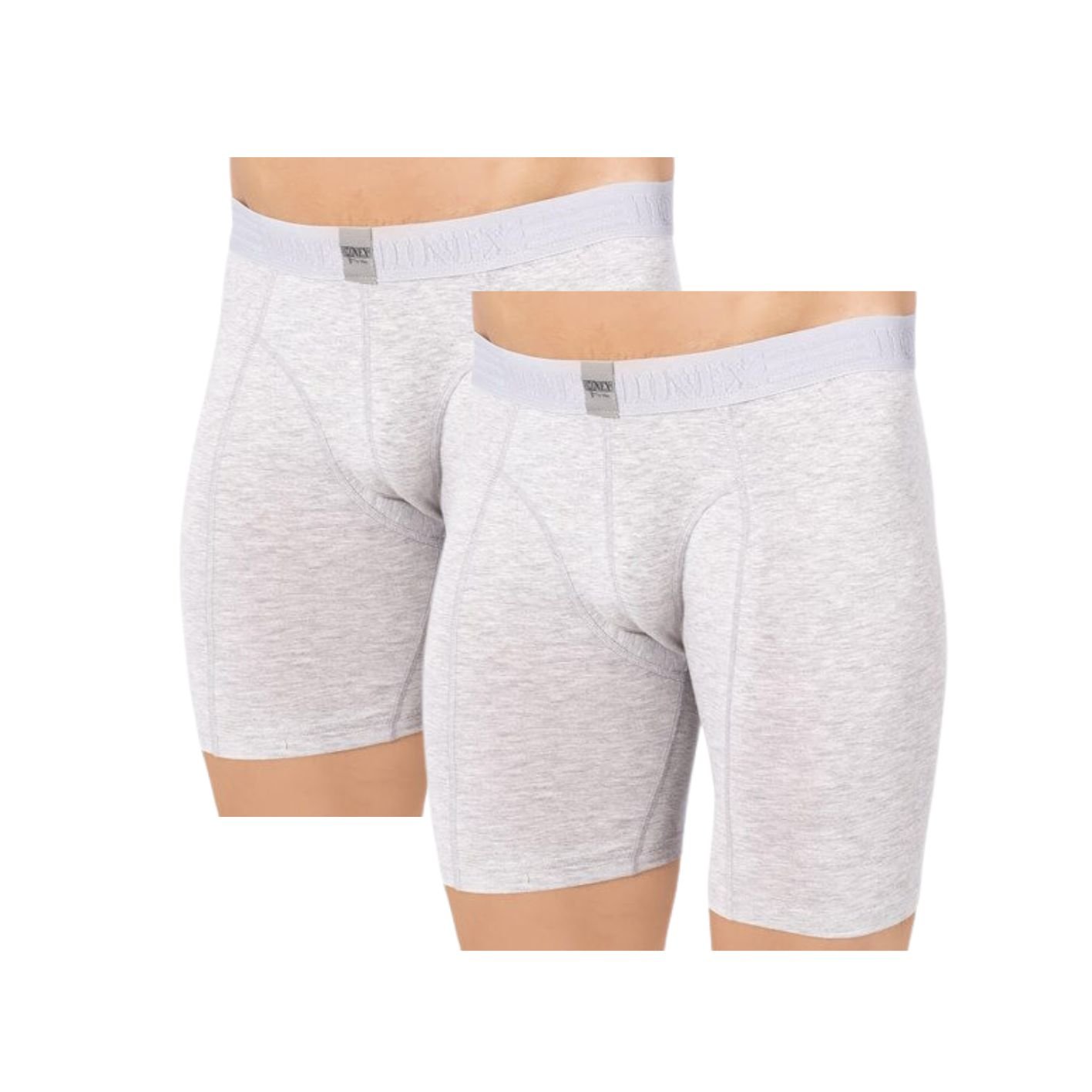 2 Stuks DONEX® boxershort - Lange Pijp - Katoen - Grijs