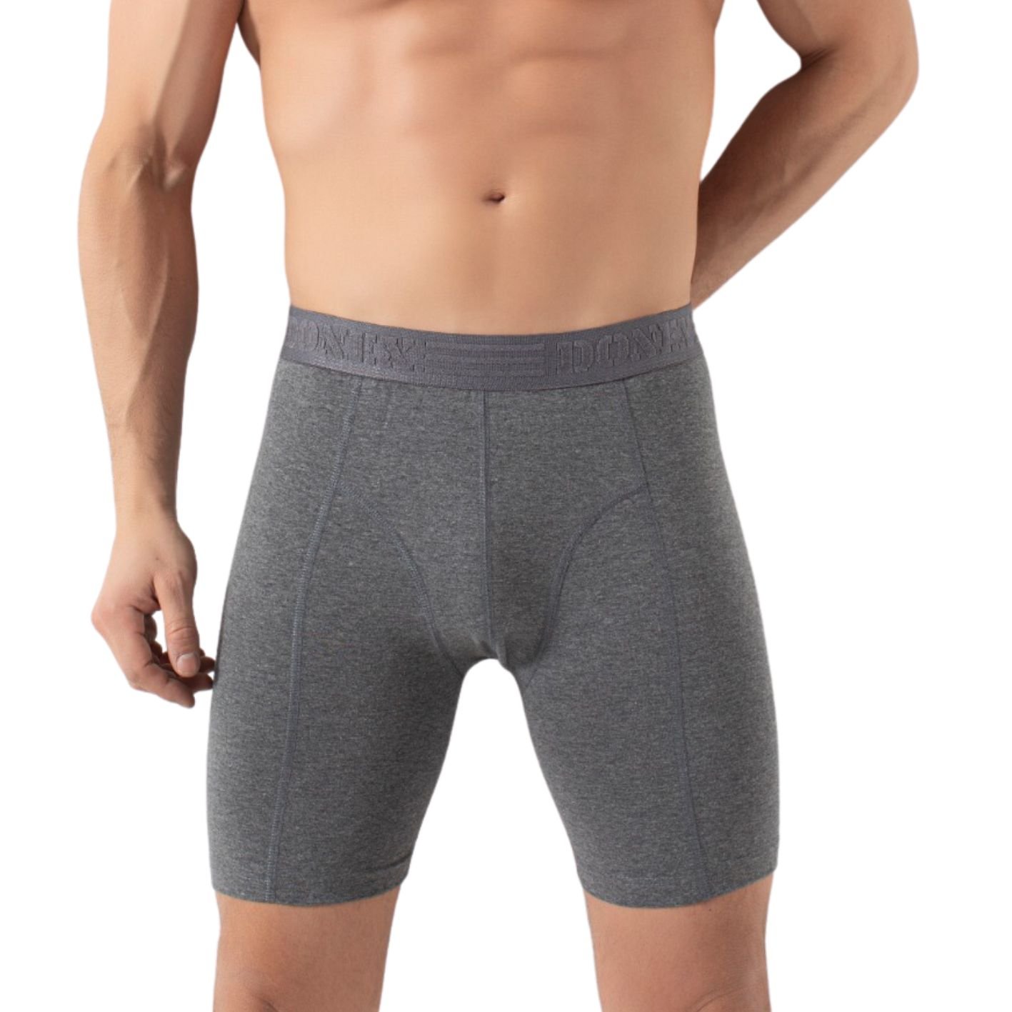 2 Stuks DONEX® boxershort - Lange Pijp - Katoen - Antraciet