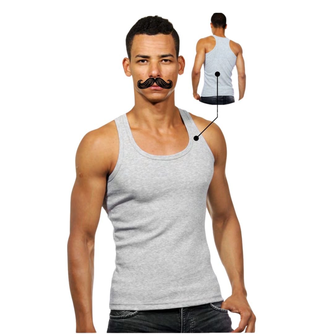 1 Stuk heren halterhemd DONEX® 100% katoen Grijs