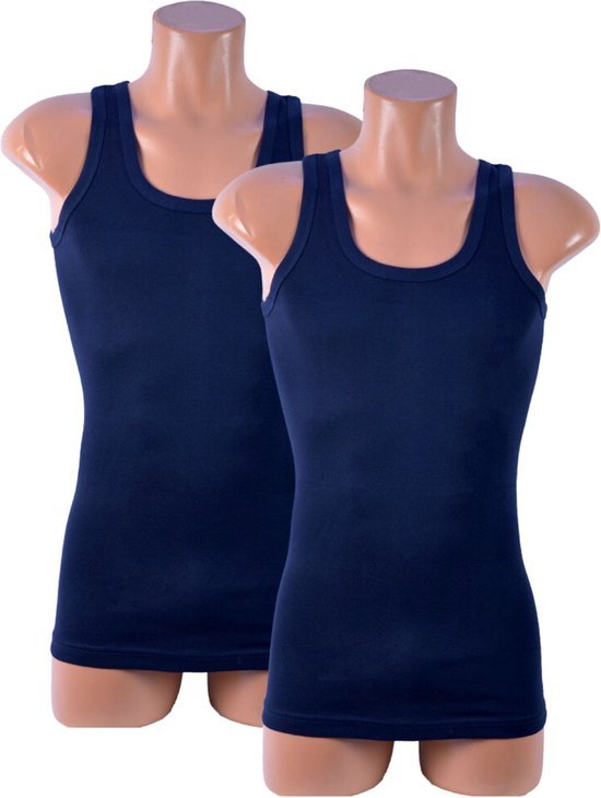 2 Stuks DONEX® onderhemd 100% katoen Marineblauw