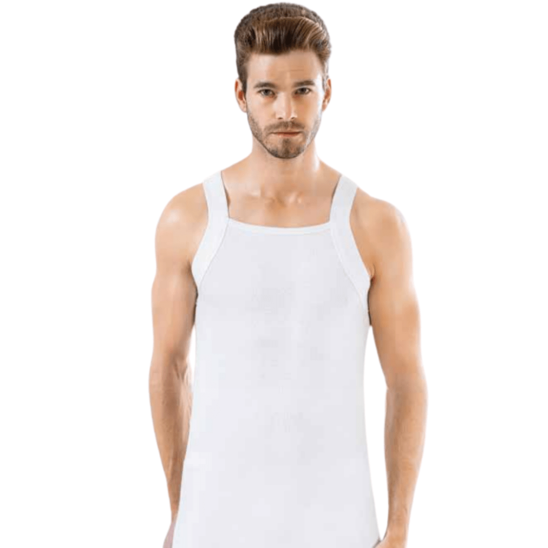 2 Pack Modieuse heren onderhemd 100% katoen Wit