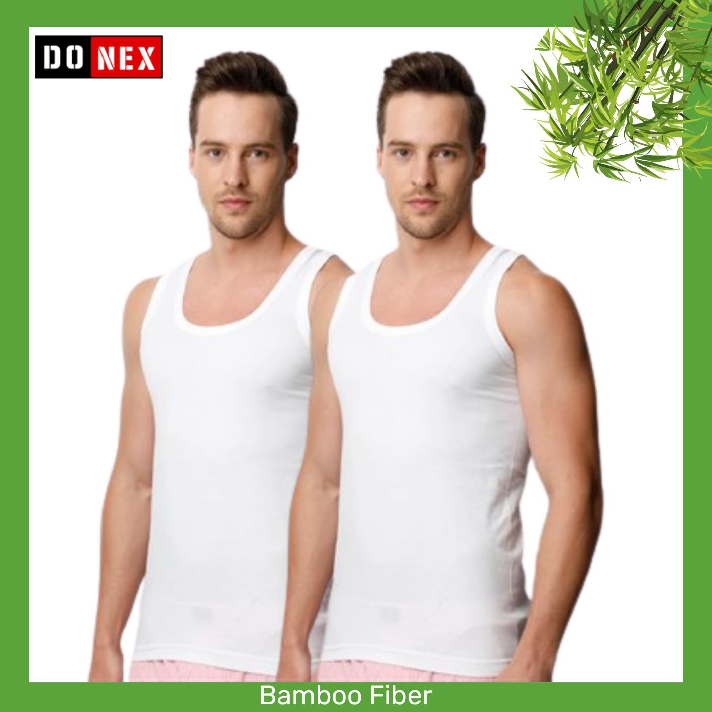 3 Pack DONEX® luxe bamboe heren onderhemd Wit
