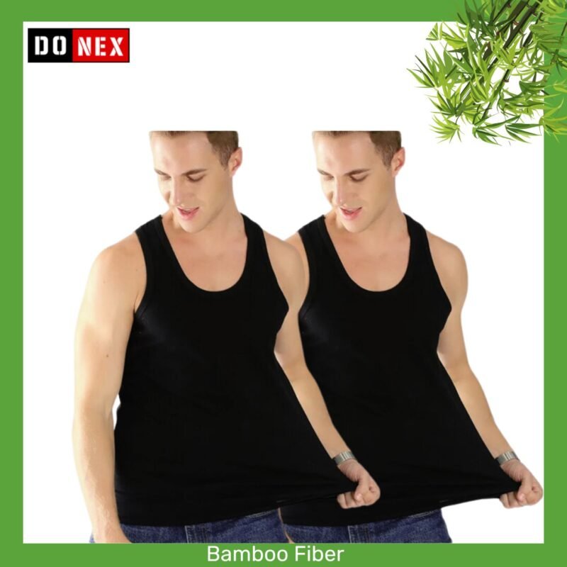 3 Pack DONEX® luxe bamboe heren onderhemd Zwart