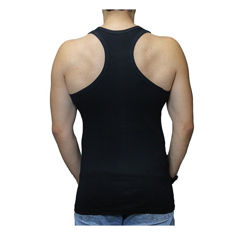 3 Stuks extra lang heren halterhemd Bonanza 100% katoen Zwart