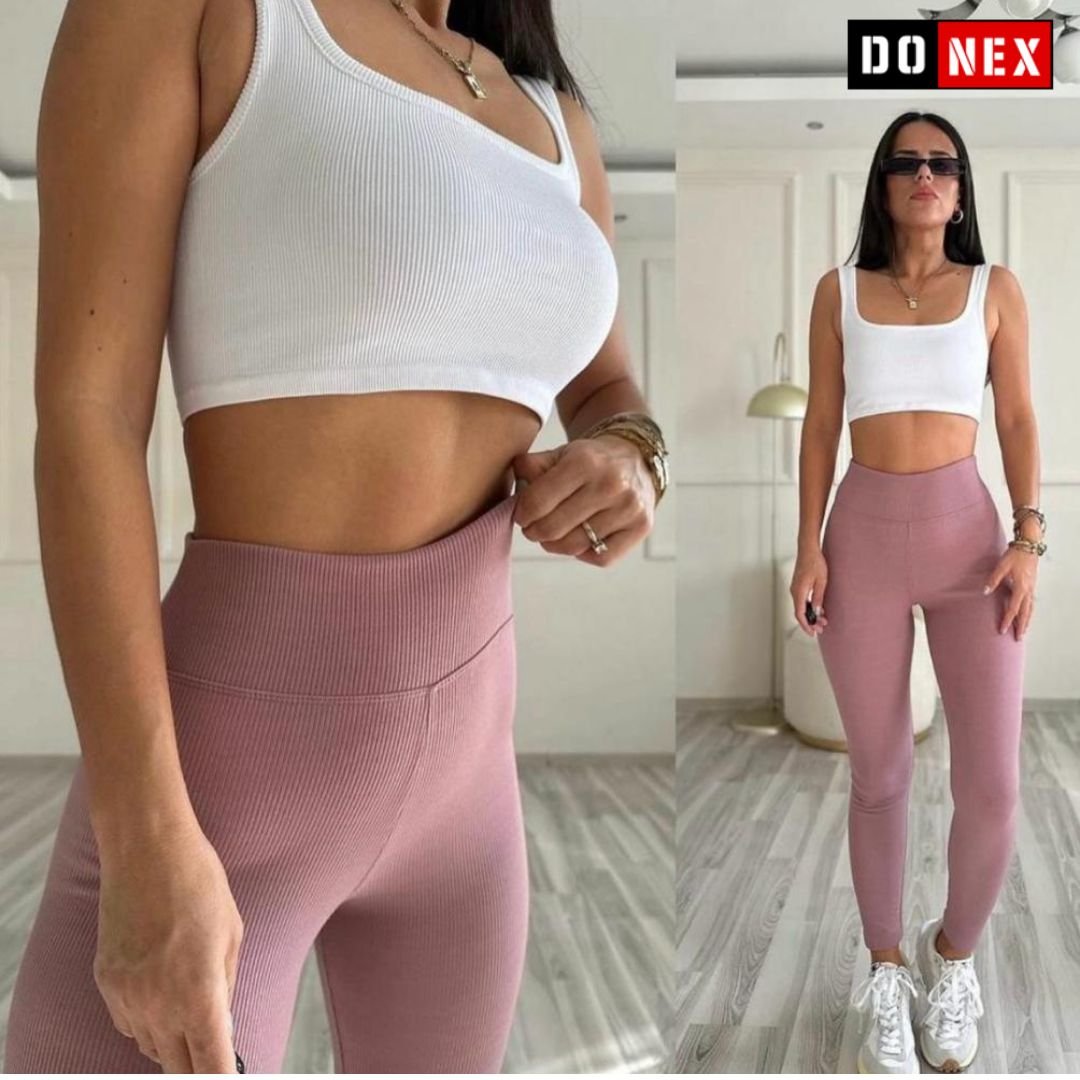 Donex® Moderne legging dames high waist Thermolegging Roze