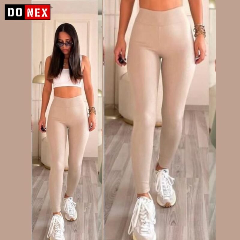 Donex® Moderne legging dames high waist - Thermolegging Beige