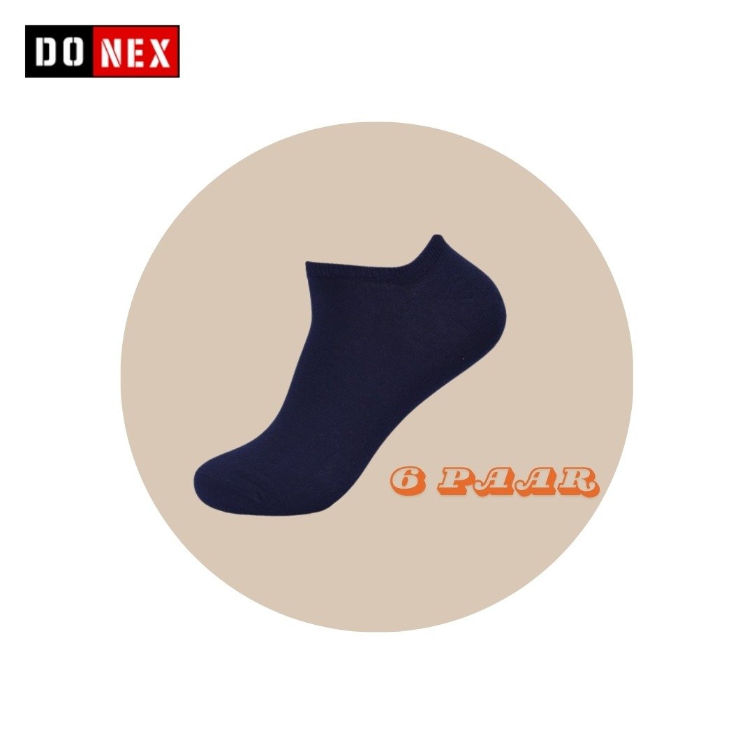 6 Paar DONEX® luxe Sneakersokken – 95% katoen – Zwart