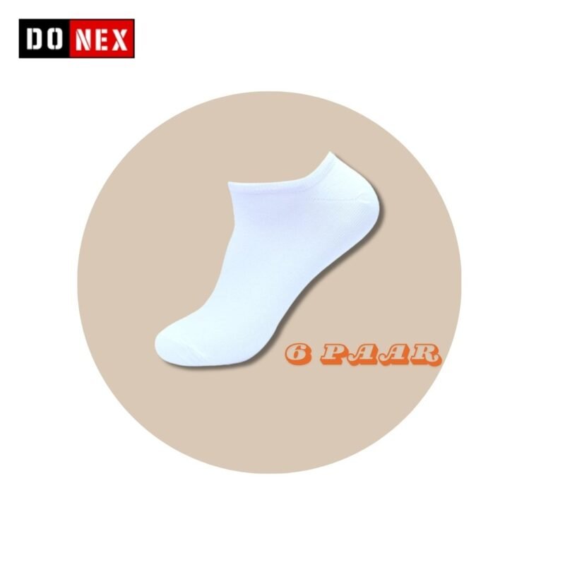 6 Paar DONEX luxe Sneakersokken – 95% katoen – Wit