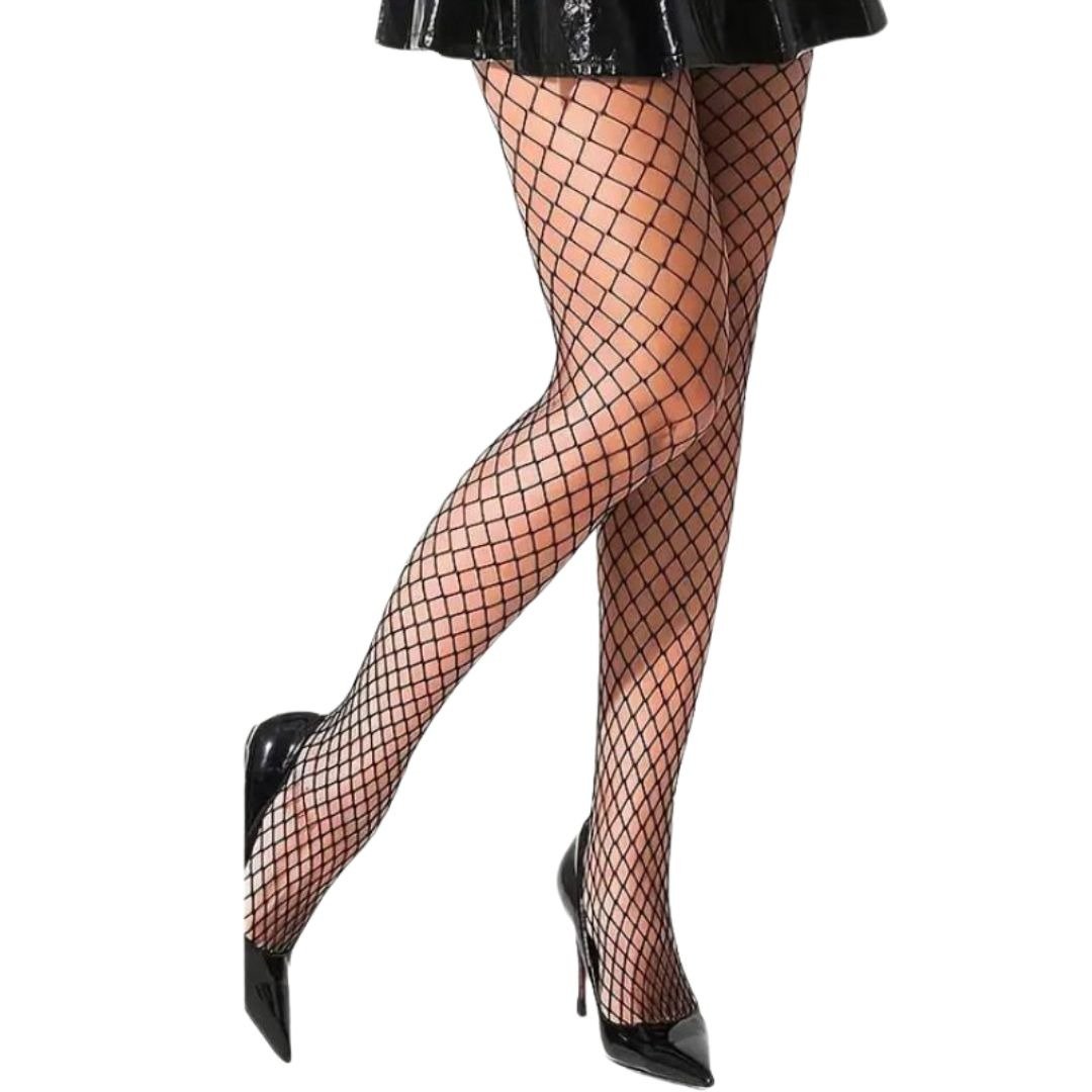 Visnet dames panty - Fishnet panty - Zwart - Free size