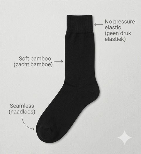 2 Paar Bamboe Diabetische Sokken Unisex - Naadloos – Marineblauw