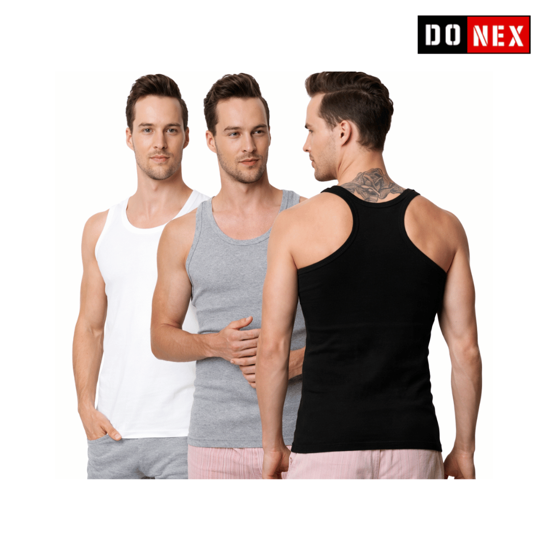 3 Stuks heren halterhemd DONEX® 100% katoen Mix