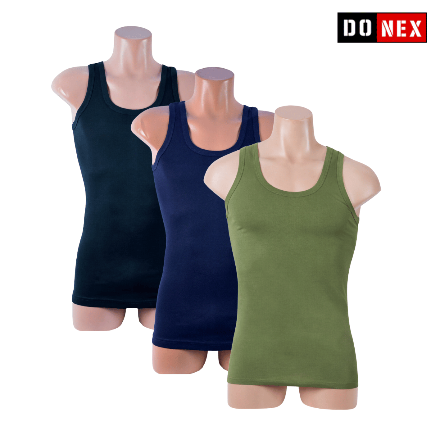 3 Stuks DONEX® onderhemd - 100% katoen - Mix