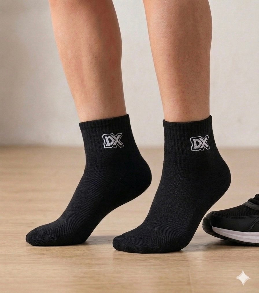 6 Paar DONEX® quarter sneakersokken - Enkelsokken Katoen - Zwart